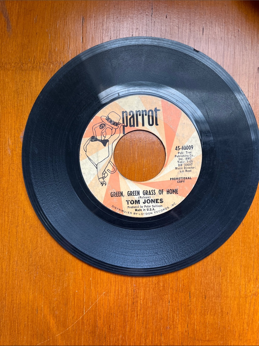 Tom Jones  Green Green Grass Of Home 45 RPM Single